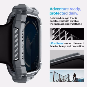 Spigen Rugged Armor Suojakuori Apple Watch 10 46mm - Harmaa