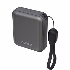 Dudao K22+ erittäin kompakti tehopankki 10000mAh 22.5W USB-C riipuksella / kaapelilla - harmaa