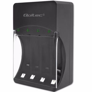 Qoltec 50653 – NiMH R03/AAA- ja R6/AA-akkujen laturi