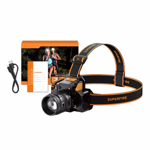 Superfire HL58 otsalamppu, 350 lm, USB, 3 tilaa, 200m