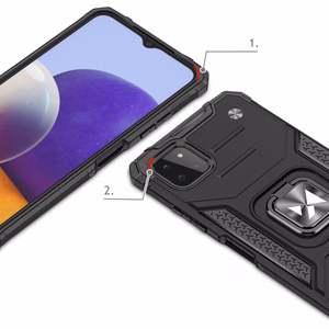 Wozinsky Ring Armor Case Kickstand Kova Rugged Cover Samsung Galaxy A22 4G musta