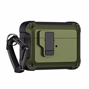 Airpods 4 Pro Armor Suojakuori Karabiinilla - Vihreä