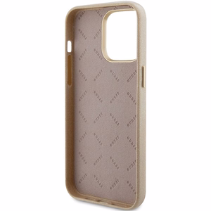 Guess Glitter Glossy Script suojakuori iPhone 15 Pro Max:lle - kultainen