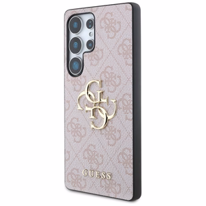 GUESS Big 4G Logo Classic Logo Suojakuori Samsung Galaxy S25 Ultra Vaaleanpunainen