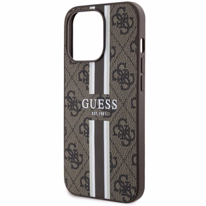 Guess GUHMP13XP4RPSW iPhone 13 Pro Max 6.7 ruskea/ruskea suojakuori 4G Printed Stripes MagSafe