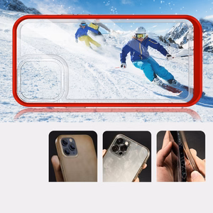 Kirkas 3in1 tapauksessa iPhone 13 Pro kehys kansi geeli punainen