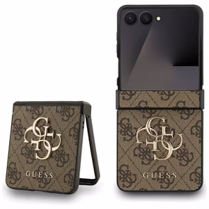 GUESS Suojakuori SAMSUNG Z Flip7 GUHCZF74GMGBR (PU Leather 4G Metal Logo) ruskea