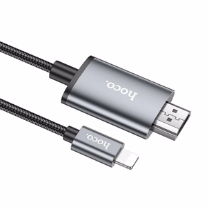 Hoco UA27 Lightning–HDMI -kaapeli 1080p 2,0 m teräksenharmaa