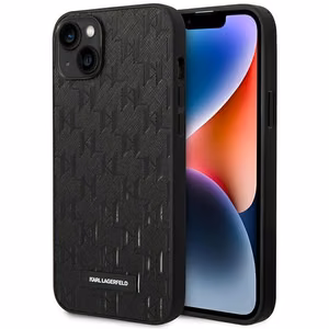 Karl Lagerfeld KLHCP14MSAKLHPK iPhone 14 Plus 6.7 "kovakotelo musta / musta Saffiano Mono Metal Logo Metal Logo