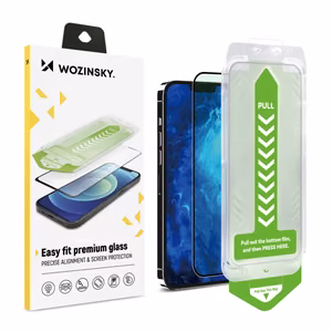 9H Karkaistu lasi asennuskehyksellä iPhone 14 Plus:lle Wozinsky Premium Glass - musta