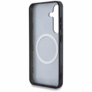 Guess HC Magneettinen IML Peony on 4G Background Suojakuori Samsung Galaxy S25:lle musta