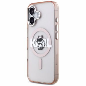 KARL LAGERFELD suojakuori iPhone 17 MagSafe-yhteensopiva (IML Choupette -luonnoslogolla) - pinkki