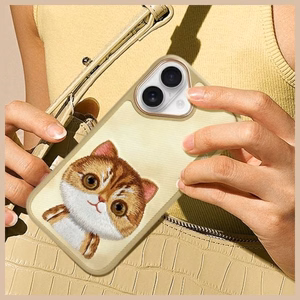Nimmy Big Eyed Pet 2.0 Kissa Suojakuori iPhone 16:lle - vihreä