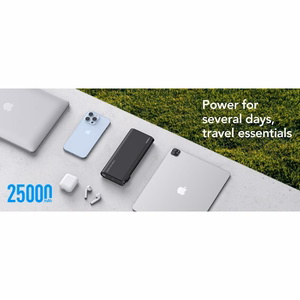 Ulkoinen akku Veger TCE130 (W2503) PD 130W 25000 mAh sisäänrakennetuilla Type C -kaapeleilla / Lightning musta