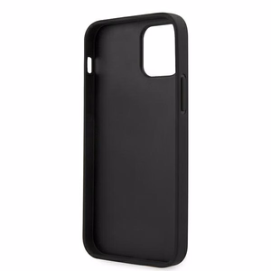 Guess Saffiano Vintage Script kotelo iPhone 12 Pro Max 6.7" - Musta