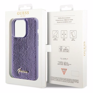 Guess Sequin Script Metal Suojakuori iPhone 15 Pro Max:lle - violetti