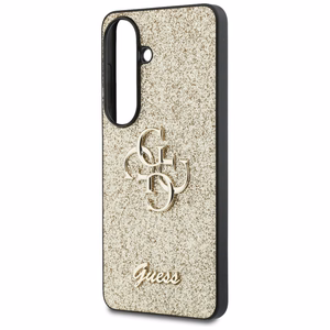 Guess Fixed Glitter Big 4G Metal Logo -suojakuori Samsung Galaxy S26:lle kultainen
