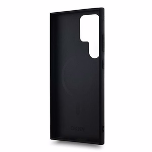 DKNY Nahkainen Checkered Mono Pattern MagSafe Suojakuori Samsung Galaxy S24 Ultra:lle - Musta