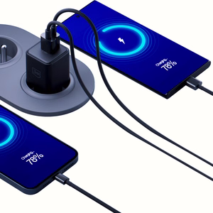 Musta 3mk Hyper GaN -seinälaturi, 20 W, QC4+/PD/PPS, USB 1A1C, EU