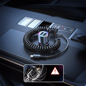 Joyroom JR-CL25 autolaturi 2x USB + Lightning kaapeli (musta)