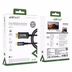 Acefast C1 USB-C / HDMI videokaapeli 4K 60 Hz HDR 1,8 m - musta