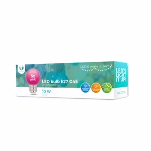 Forever Light LED-lamppu E27 G45 2W 230V vaaleanpunainen 5 kpl