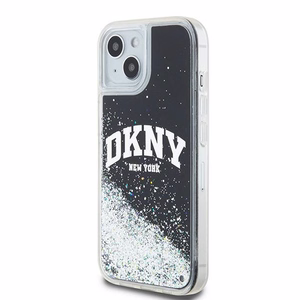 DKNY suojakuori iPhone 15 6,1' HC DKHCP15SLBNAEK musta HC nestemäiset kimalteet kaarilogolla