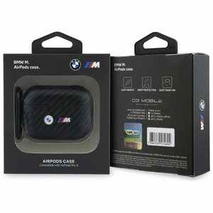 BMW Carbon Metal Logo suojakuori AirPods Pro 3:lle - musta