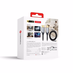 Cable HDMI 2.1 Forcell Cafule 8K 60Hz / 4K 120Hz – Ultra High Speed, HDR, eARC, VRR, 48Gbps 1 m black