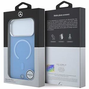 Mercedes Double Layer Iconic Logo -suojakuori laitteelle iPhone 18 Pro Max / 17 Pro Max, MagSafe-yhteensopiva – sininen