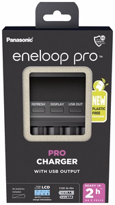 Panasonic Eneloop BQ-CC65E / 5206500 – älylaturi 1–4 AA/AAA-akulle, LCD-näyttö ja USB-lähtö