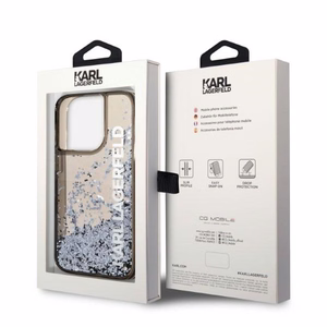 Karl Lagerfeld Liquid Glitter Elong suojakuori iPhone 14 Pro Max:lle - musta