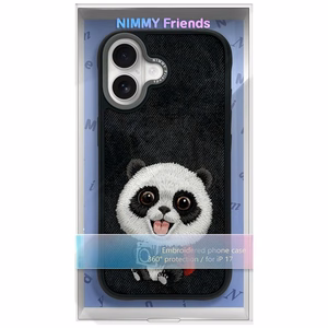 NIMMY Suojakuori BIG EYED PET 2.0 Panda iPhone 17:lle - musta