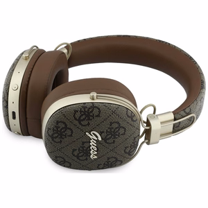 Wireless headphones Guess ENC Metal 4G Script Logo brown