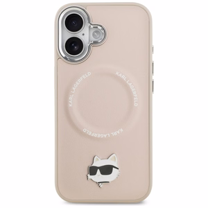 Karl Lagerfeld Choupette Pin MagSafe Suojakuori iPhone 17:lle - Vaaleanpunainen