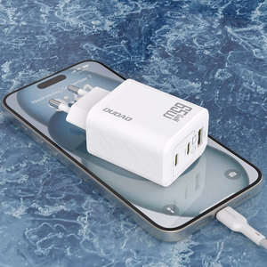 Dudao A29 65 W GaN seinälaturi 2 x USB-C + 1 x USB-A - valkoinen