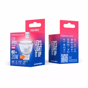 Forever Light LED-lamppu G4 MR11 38° 2,2W 195lm 6000K 12V lasi luokka F