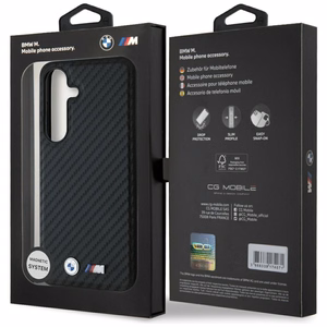 BMW Nahkainen Carbon MagSafe Suojakuori Samsung Galaxy S25:lle - musta