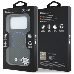 BMW M Carbon Printed Ring MagSafe-suojakuori iPhone 17 Pro Max / 18 Pro Max -malleille, musta