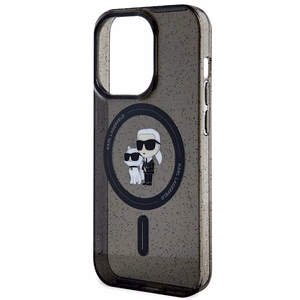 Karl Lagerfeld Karl&Choupette Glitter MagSafe case for iPhone 15 Pro - black