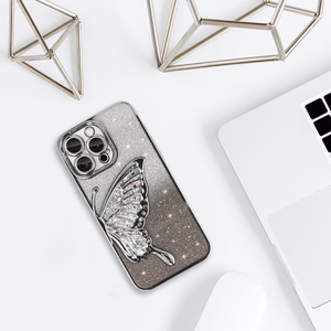 Tel Protect Butterfly Water Suojakuori iPhone 17:lle hopeinen