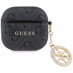 Guess 4G Strass Charm kotelo AirPods 4 - musta