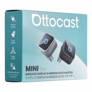 Ääniadapteri autoon OTTOCAST Mini Cube T2 (CarPlay Android auto) hopeinen