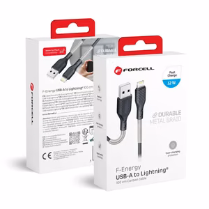 USB A to Lightning cable Forcell F-Energy 2.4A 12W Carbon 1 m CB-01A black