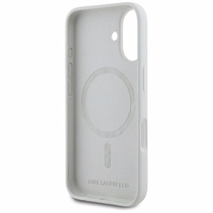 Karl Lagerfeld suojakuori iPhone 16:lle MagSafe-tuella KLHMP16SSKCHTCE (Silicone KC Heads) - beige