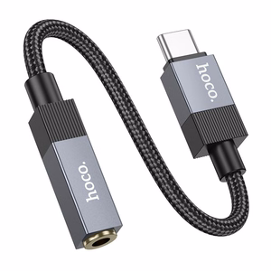 Hoco UPA32C sovitin USB C (uros) - Jack 3,5 mm (naaras) musta