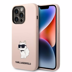 Karl Lagerfeld KLHCP14LSNCHBCP iPhone 14 Pro 6.1" kovakuori vaaleanpunainen/vaaleanpunainen Silicone Choupette