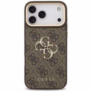 Guess 4G Big 4G Classic Logo Big Strap Metal Buttons -suojakuori iPhone 17 Pro Max - ruskea