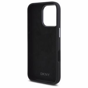 DKNY Liquid Silicone Metal Logo Suojakuori iPhone 16 Pro Max:lle - musta