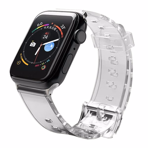 Silikoniranneke Rannekoru Rannekorun hihnan valo Apple Watch 38 / 40 mm - musta